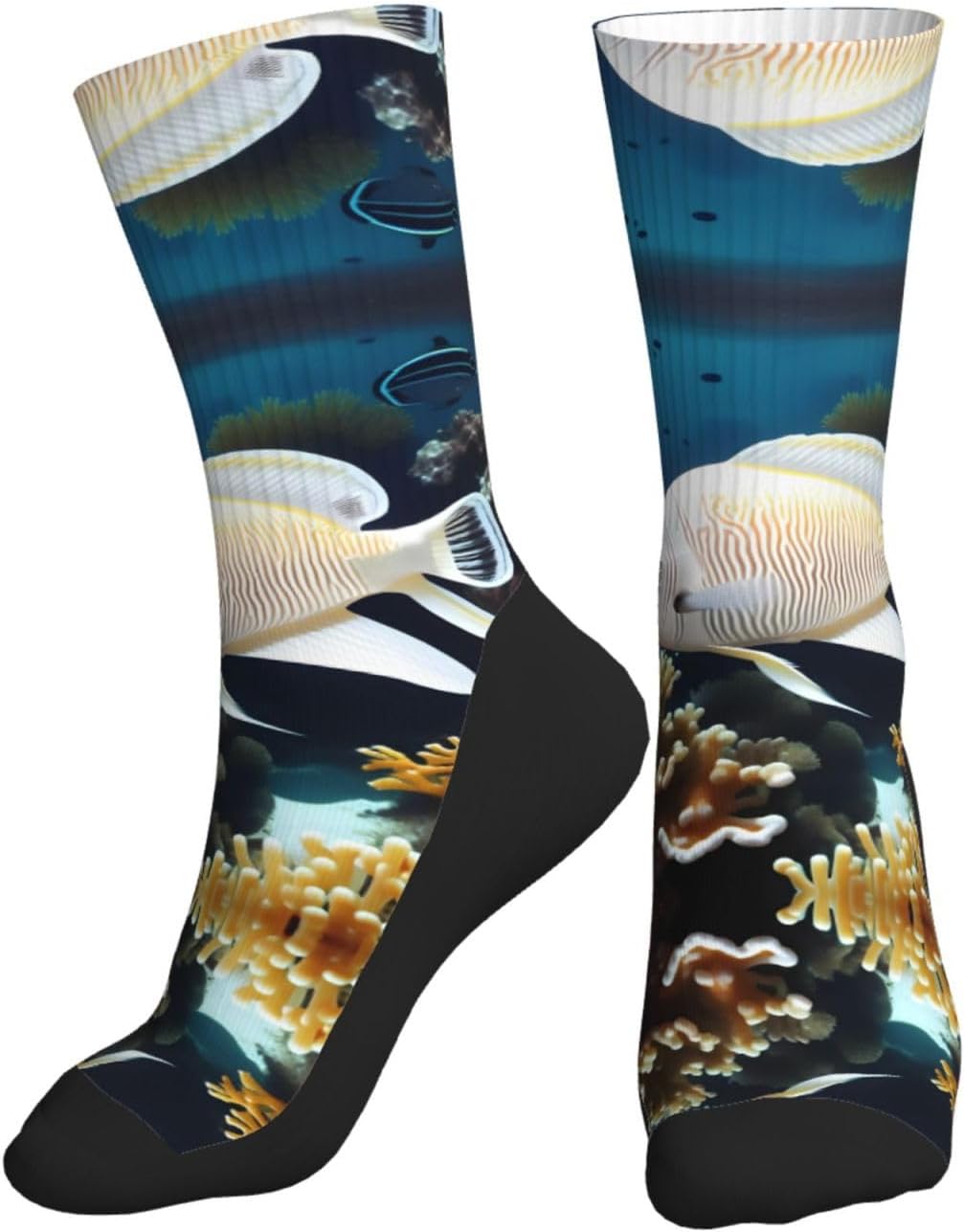 Chaussettes de sport — hauteur mi-mollet, antidérapant, doré