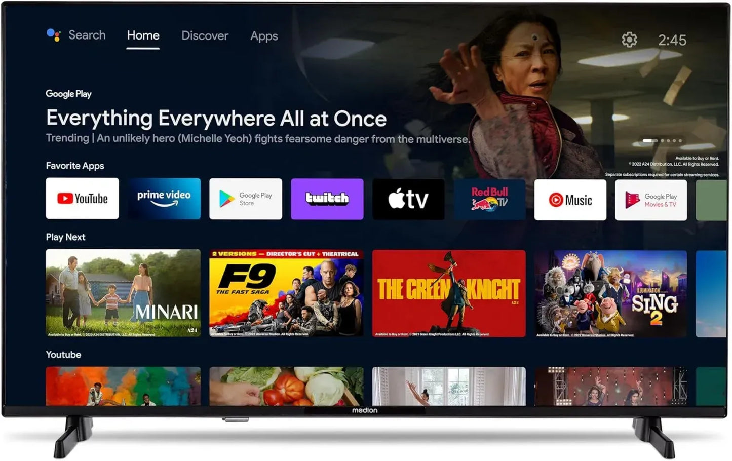 Téléviseur Android 43' Full HD avec HDR et Bluetooth