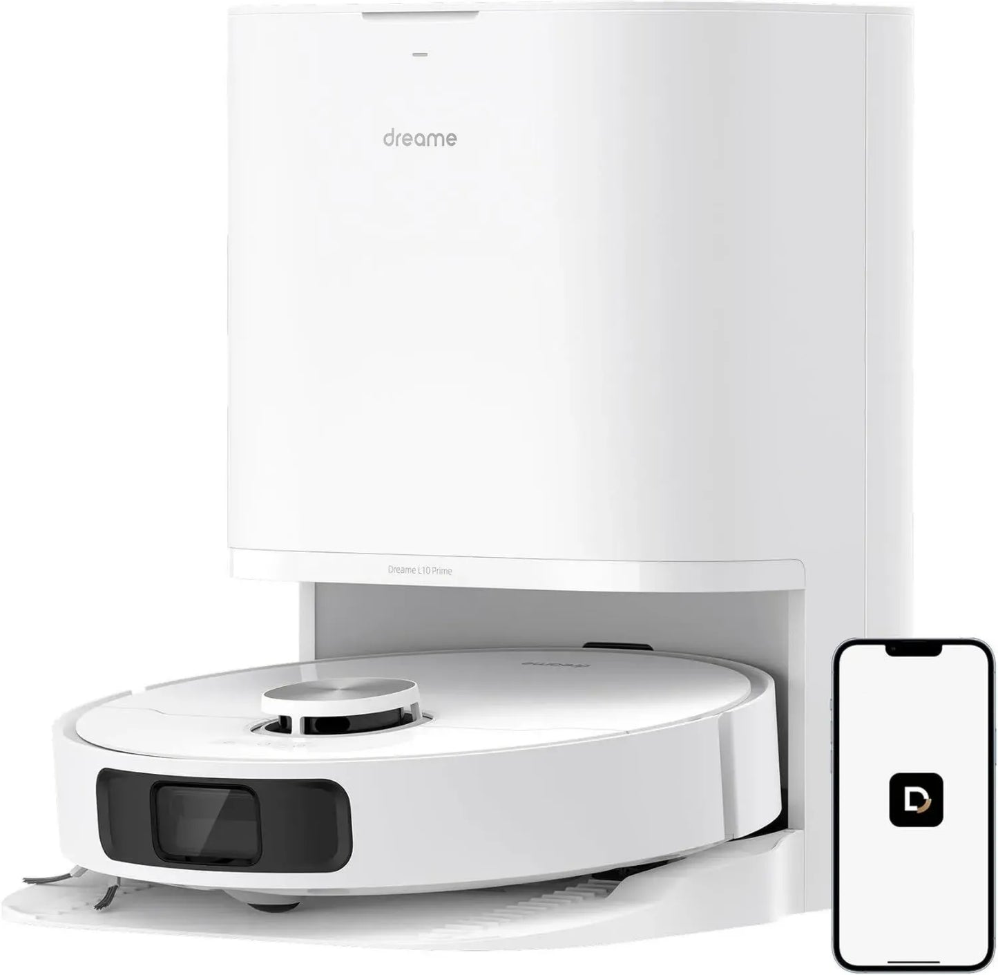 Dreame L10 Prime Aspirateur Robot et Laveur, Serpillière Rétractable, Nettoyage Intelligent, Navigation Avancée, Aspiration Puissante 4000Pa, Compatible WiFi et Alexa