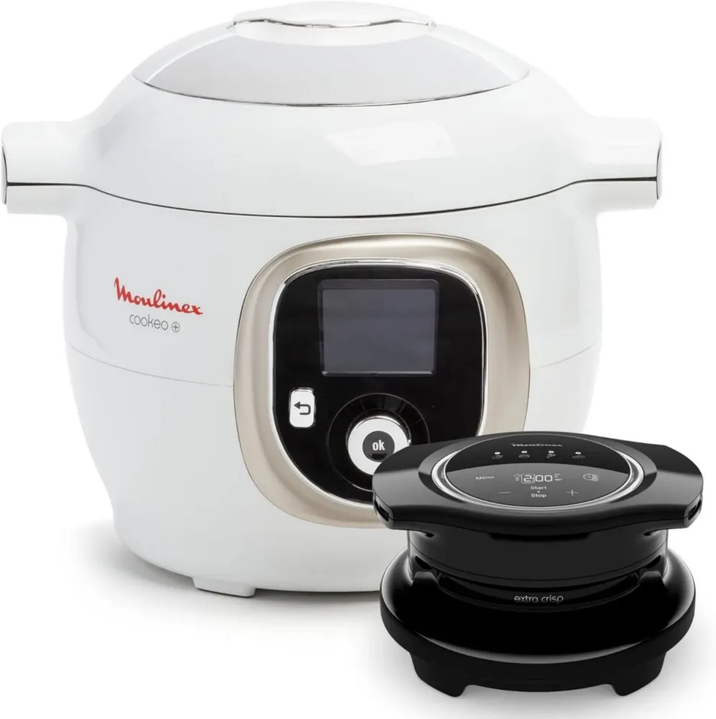 Moulinex Cookeo+ Multicuiseur avec Air Fryer, 10 Modes, Cuisson Sous Pression, Recettes Faciles, Blanc