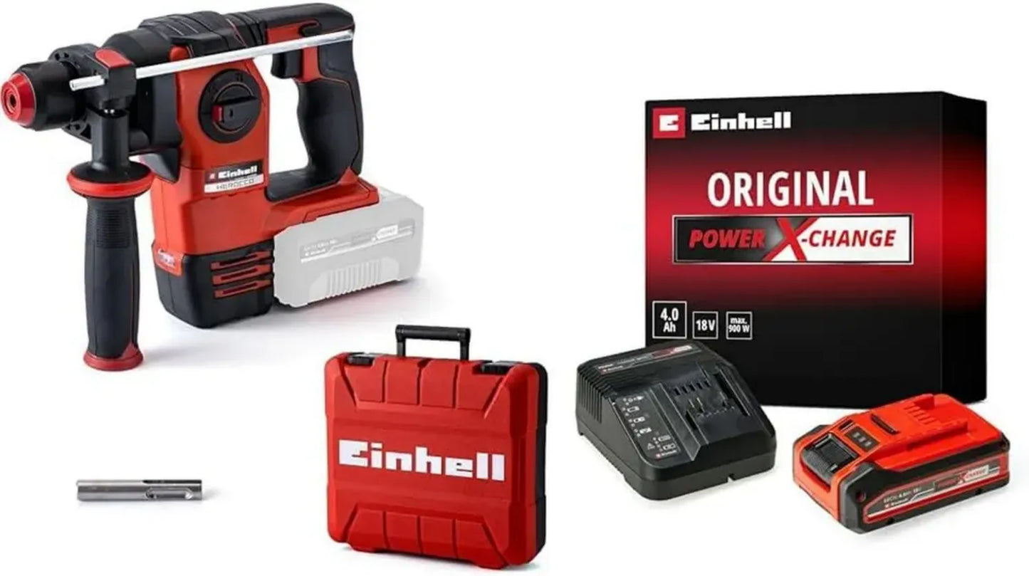 Perforateur sans fil Einhell HEROCCO 18V, 2.2J, SDS-Plus, avec mallette, moteur sans balais, batterie 4,0Ah et chargeur