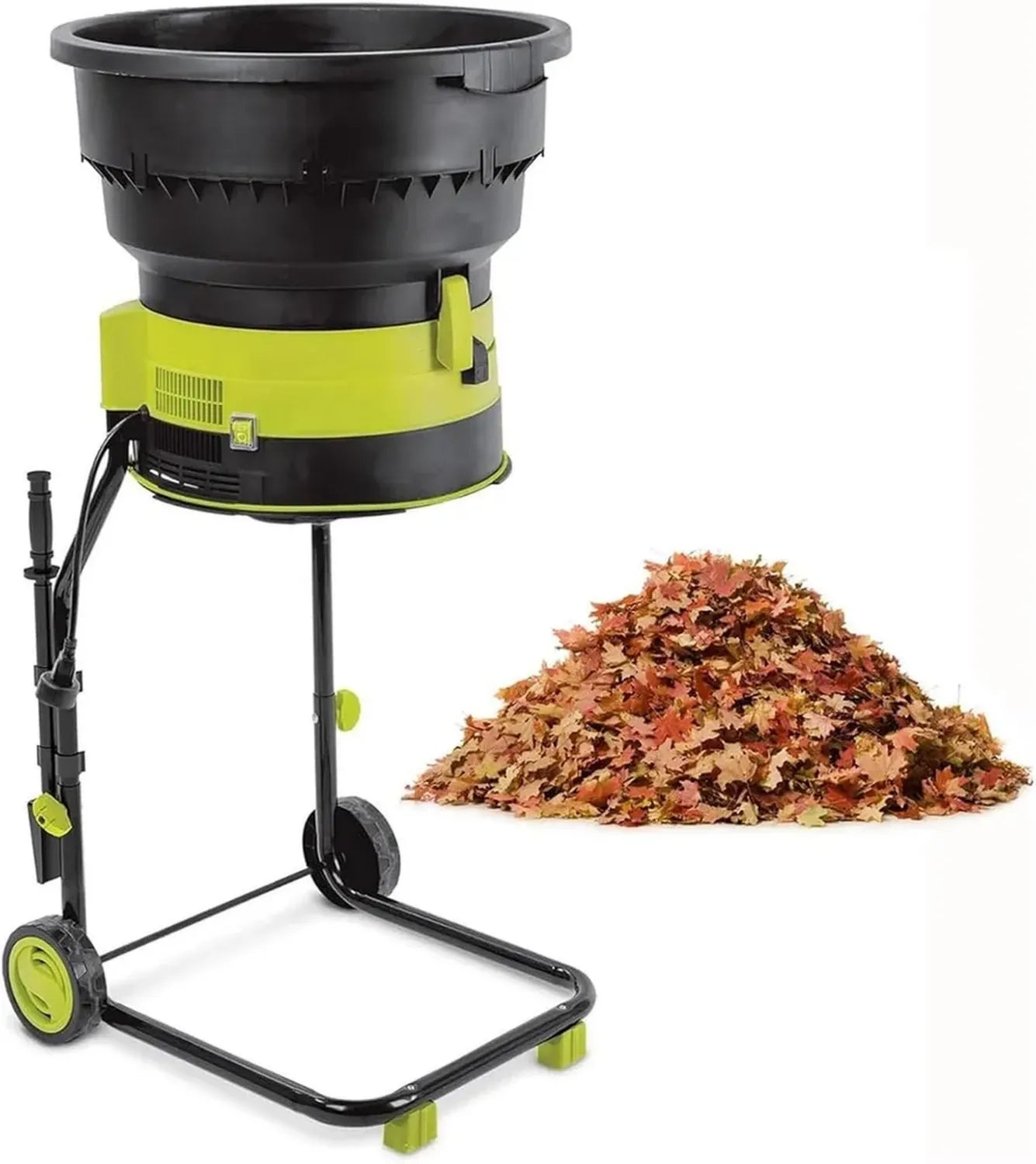Broyeur électrique 2500 W avec roues et sac, 8000 tr/min pour nettoyage et compostage