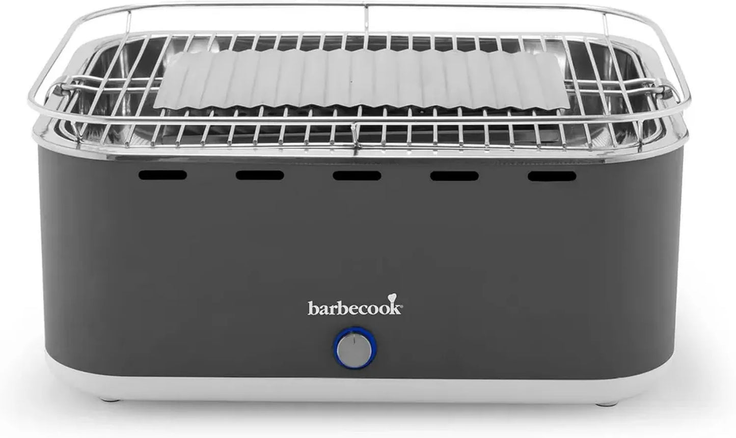 Grill de Table au Charbon Barbecook Carlo, Portable et Compact, Gris Urbain, 44x33x21cm