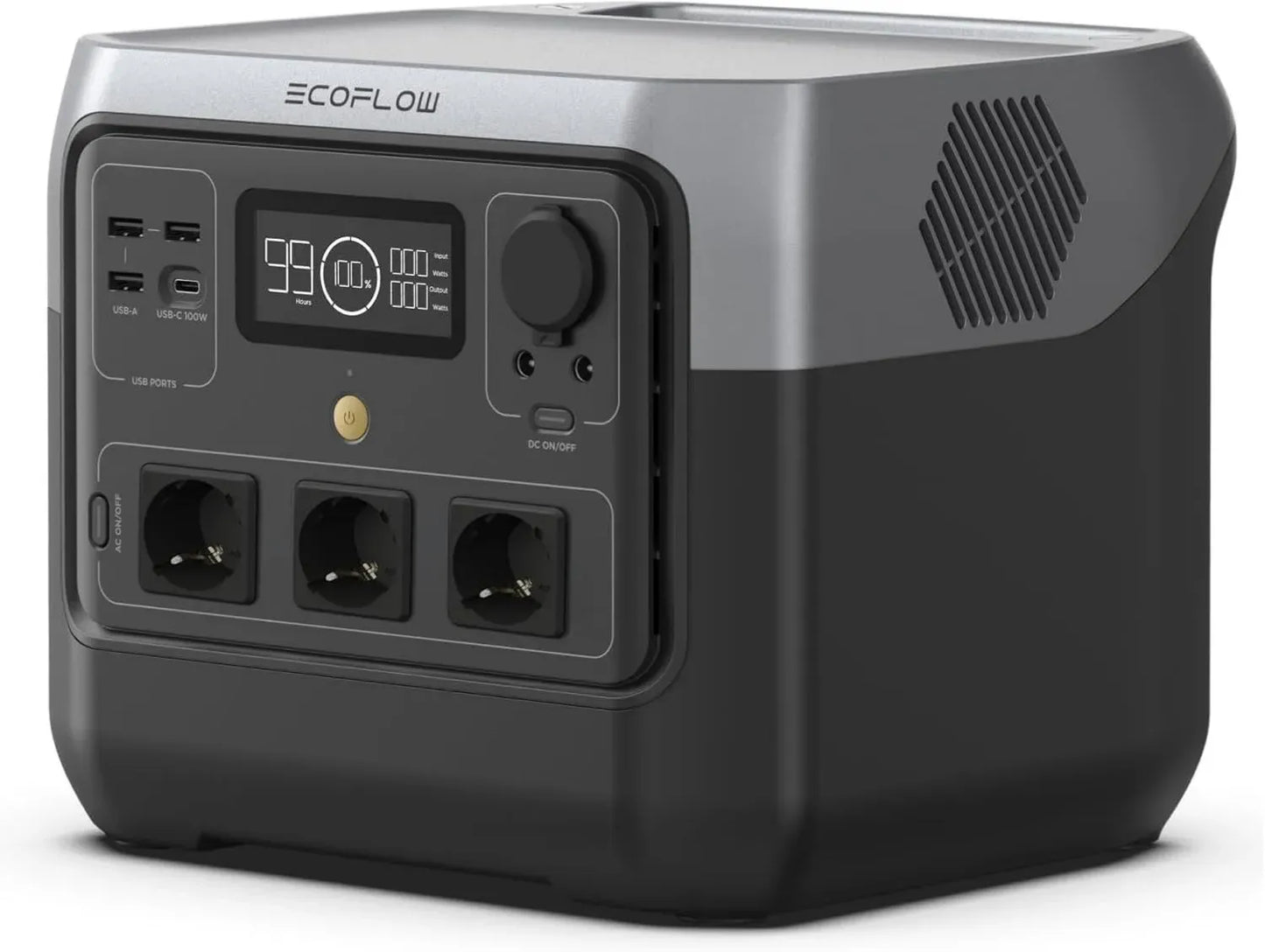 Générateur Solaire Portable EF ECOFLOW RIVER 2 Pro, 768 Wh, Recharge Rapide, 3 Prises 800 W