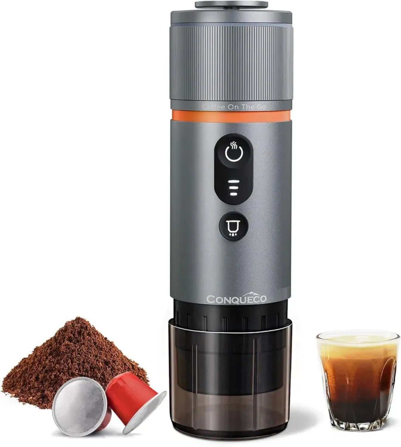 Machine à Espresso Portable CONQUECO - Cafetière Électrique de Voyage 12V - Idéale pour Voiture et Camping - Compatible Nespresso et Starbucks