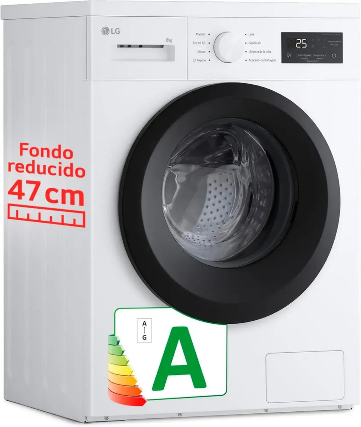 Lave-linge LG 8 kg 1400 tr/min, Chargement Frontal, Programmes Rapides, Séries 100, Blanc