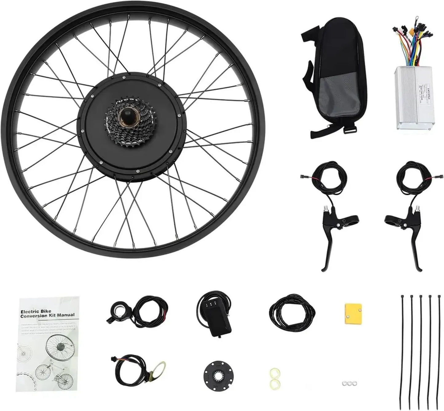 Ensemble de conversion vélo électrique 48V 1000W - Moteur arrière 26' avec écran LCD et régulateur de vitesse