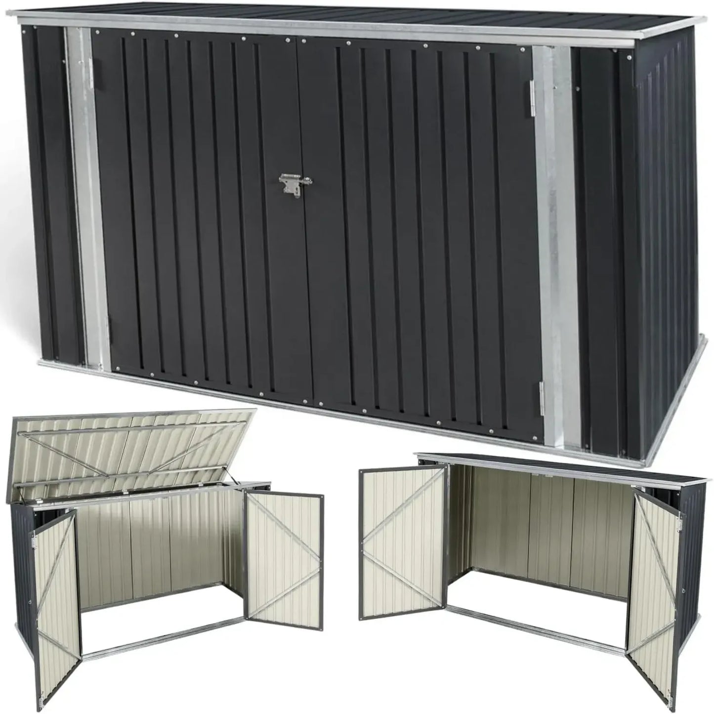 Abri de Jardin en Métal pour Vélos et Outils - 210x130x105 cm