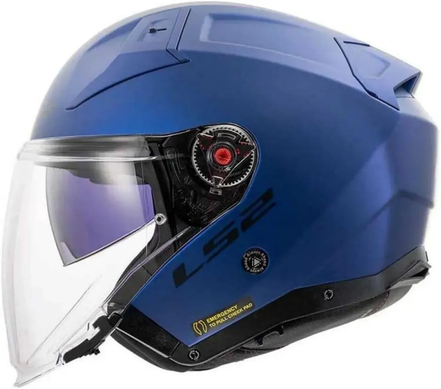 Casque Moto Jet LS2 Infinity II Bleu Marine Mat