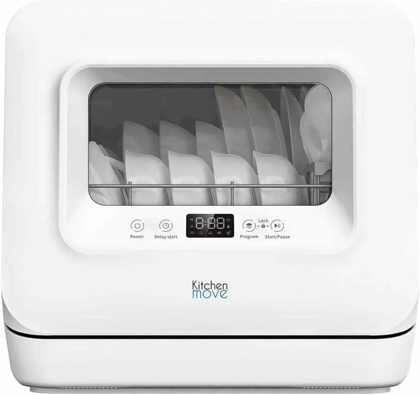 Lave-vaisselle compact 3 couverts avec réservoir et écran LED silencieux
