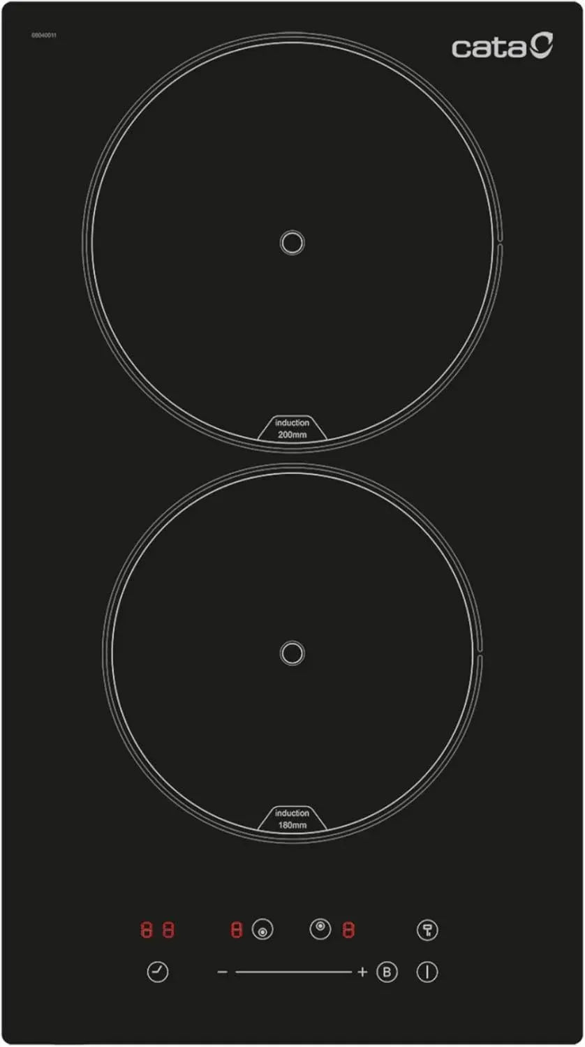 Plaque à induction CATA ISB 3102 BK 30cm, 2 zones, 9 niveaux, noire
