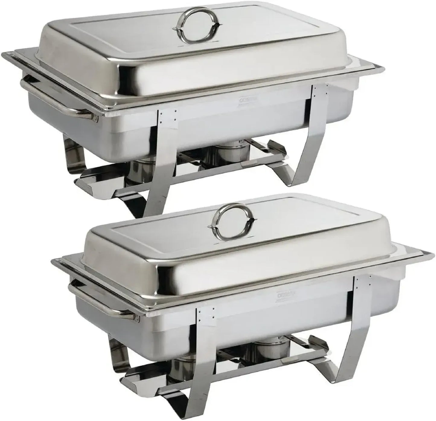 Olympia Ensemble de 2 Réchauds Milan GN 1/1 Inox 9L avec Couvercles Isolants