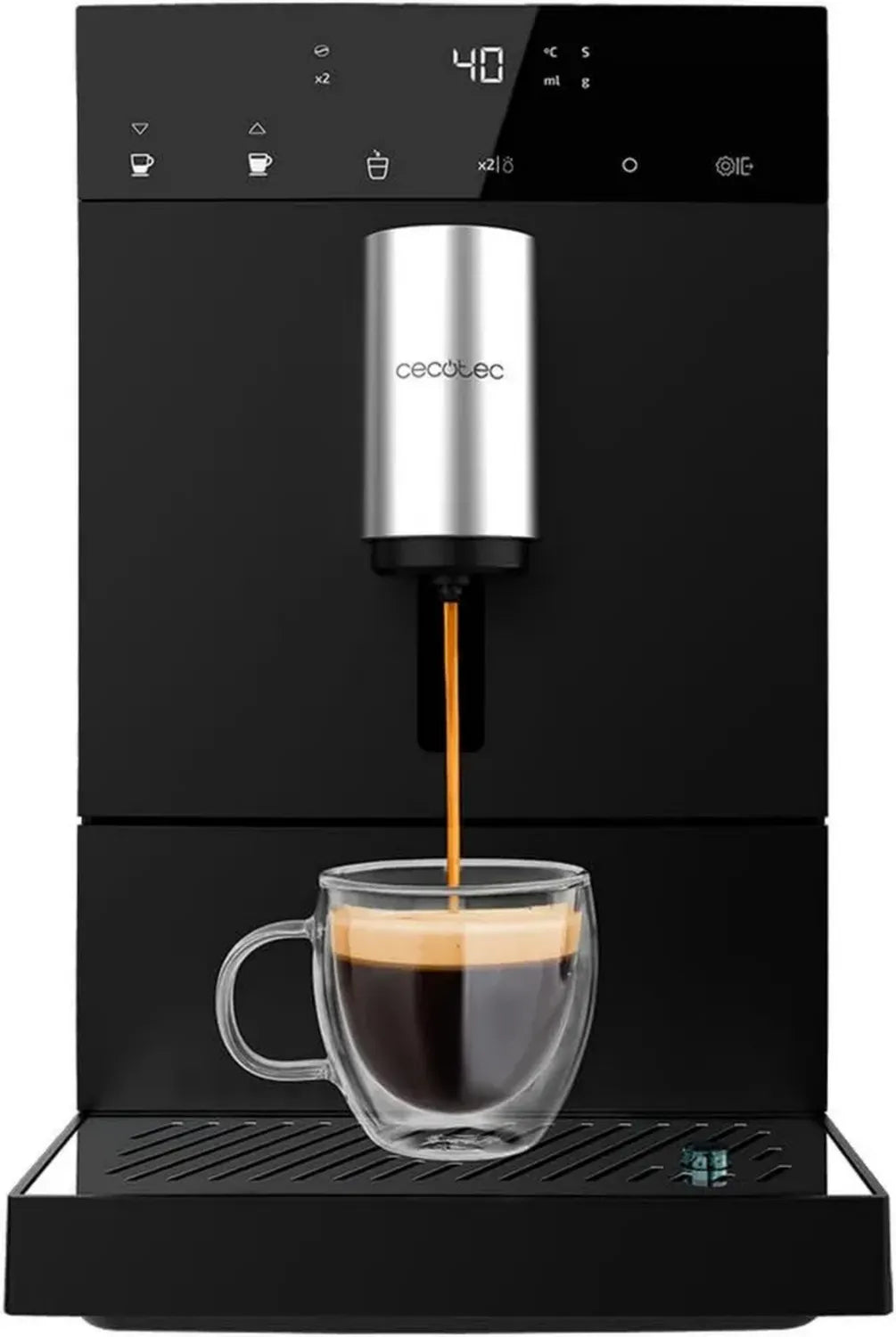 Cafetière Automatique Cecotec 1350W - 19 Bars avec Moulin et Nettoyage Auto