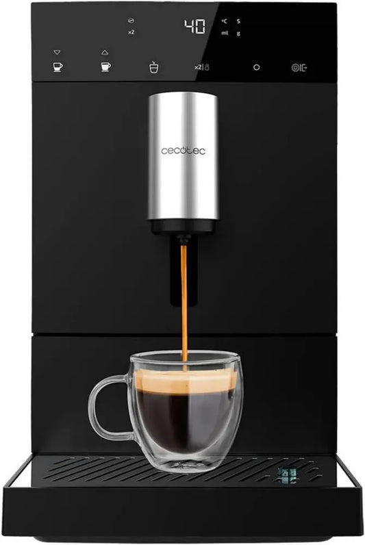 Cafetière Automatique Cecotec 1350W - 19 Bars avec Moulin et Nettoyage Auto