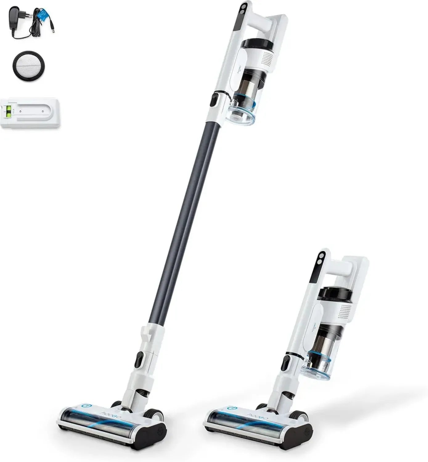 Aspirateur Sans Fil 2-en-1 hoogo S3, 50 Min d'Autonomie, Spécial Poils d'Animaux, LED Silencieux, Accessoires Inclus