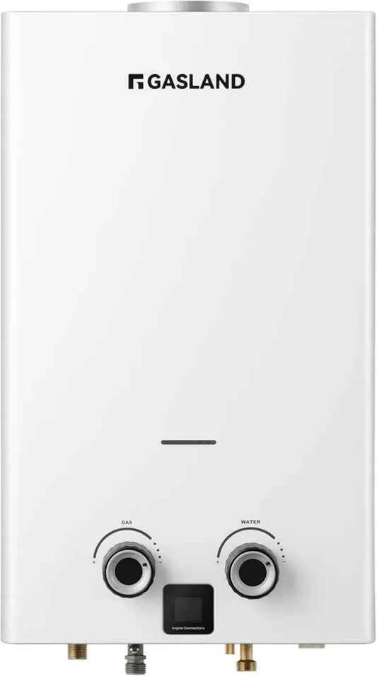 Chauffe-eau à gaz 11L GASLAND, Propane, Faible NOx, avec écran LED, Blanc, 50mbar