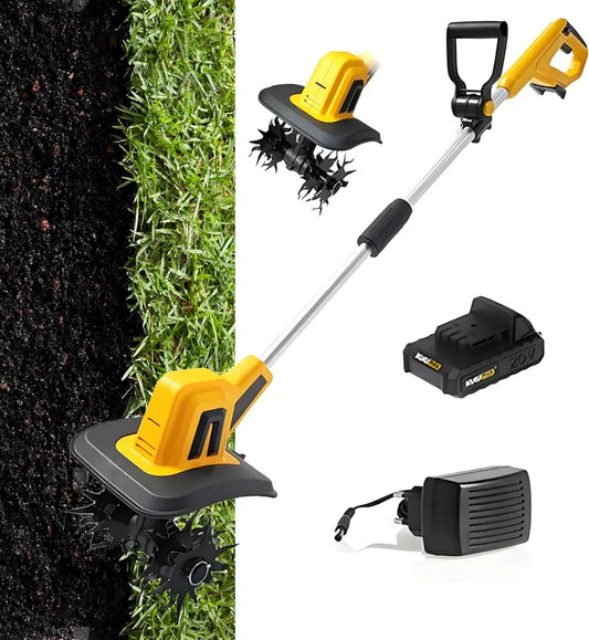 Motoculteur sans fil avec batterie lithium, largeur 25 cm, profondeur 22 cm, pour ferme et jardin