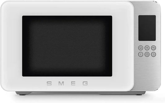 Micro-ondes Smeg Blanc Mat, Grill Intégré, Technologie Inverter, 18 Programmes Auto
