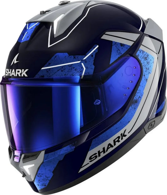 Casque de Moto Intégral Shark SKWAL i3 RHAD Bleu et Gris