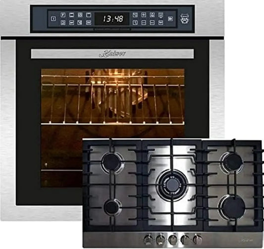 Ensemble four encastrable 79L et cuisinière à gaz, technologie air chaud, contrôle tactile, WOK puissant