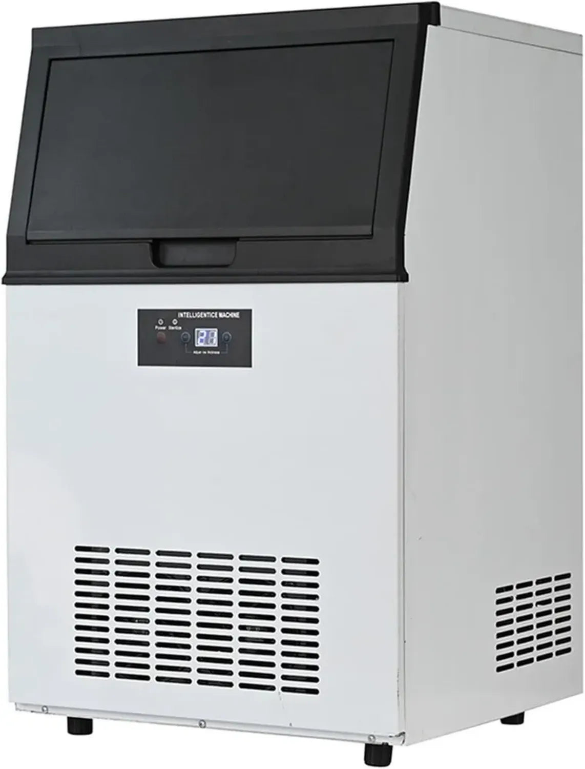 Machine à Glaçons Professionnelle 100 kg/24h, 78 Bacs, 15 kg de Stockage pour Restaurant et Bar