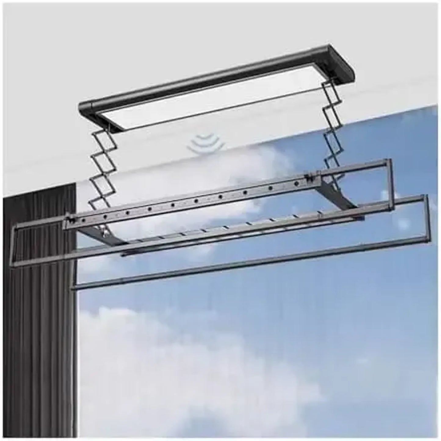 Étendoir à Linge Intelligent Automatique avec Télécommande, Système de Séchage Électrique Ultra-Fin pour Balcon ou Intérieur