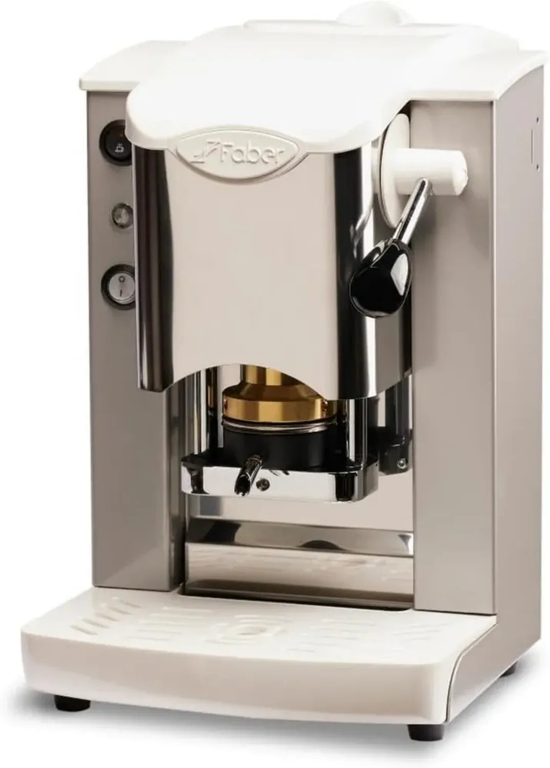 Machine à Café Faber Slot Inox à Dosettes ESE 44 mm avec Presse-Dosette Réglable - Gris Blanc