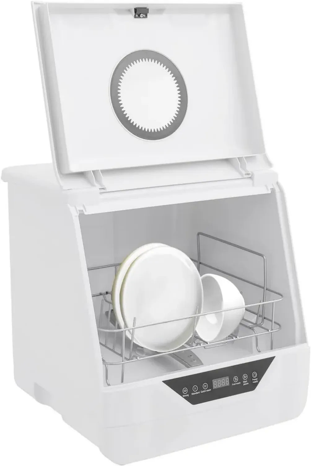 Lave-Vaisselle Compact avec Écran Tactile LED, 4 Programmes, 2-5 Personnes, Faible Consommation d'Eau 6L, Silencieux 55 dB, Prise UE 800W