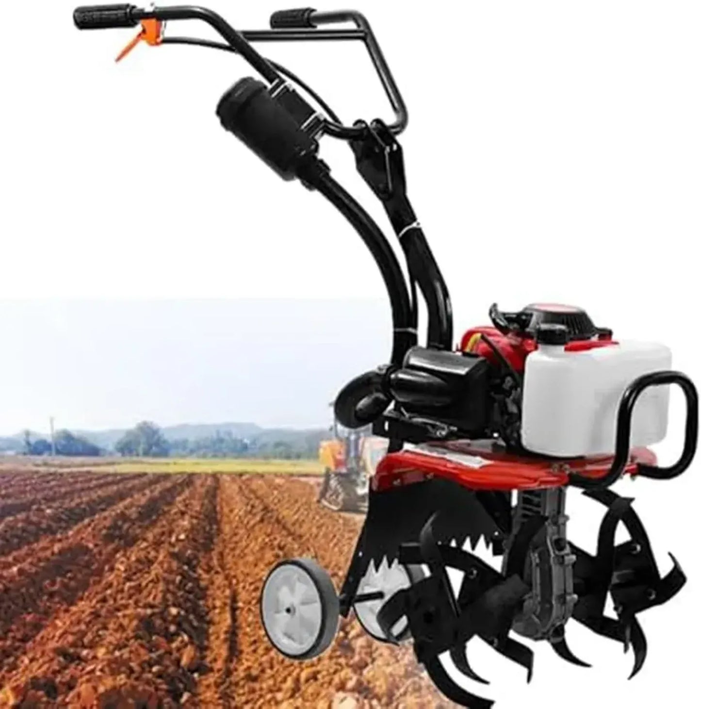 Motobineuse à essence, moteur 4 temps 55cc avec lames en acier, largeur 40 cm, profondeur 20 cm