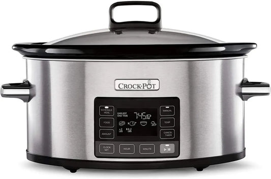 Crockpot Slow Cooker Numérique Programmable 5,6L en Acier Inoxydable