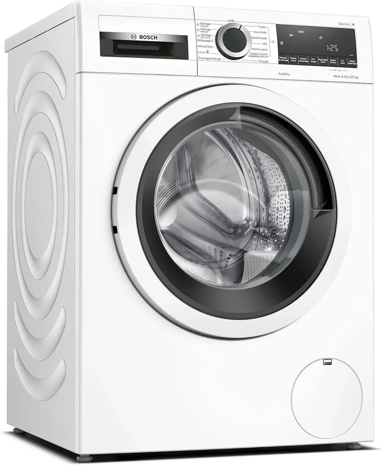 Lave-linge séchant Bosch Série 4, 9/5 kg, 1400 tr/min, Blanc