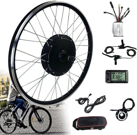 Kit de Conversion Vélo Électrique 48V/1500W pour Roue Arrière - Options de Taille Multiples