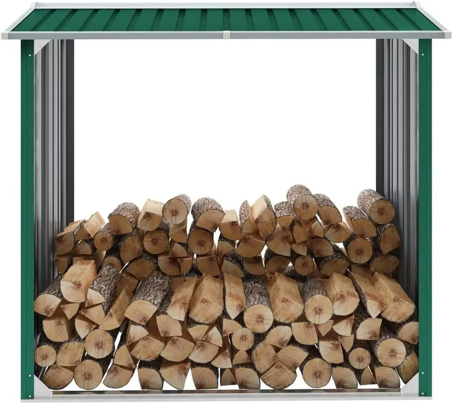 Abri de jardin en acier galvanisé vert 172x91x154 cm, rangement extérieur pour bois