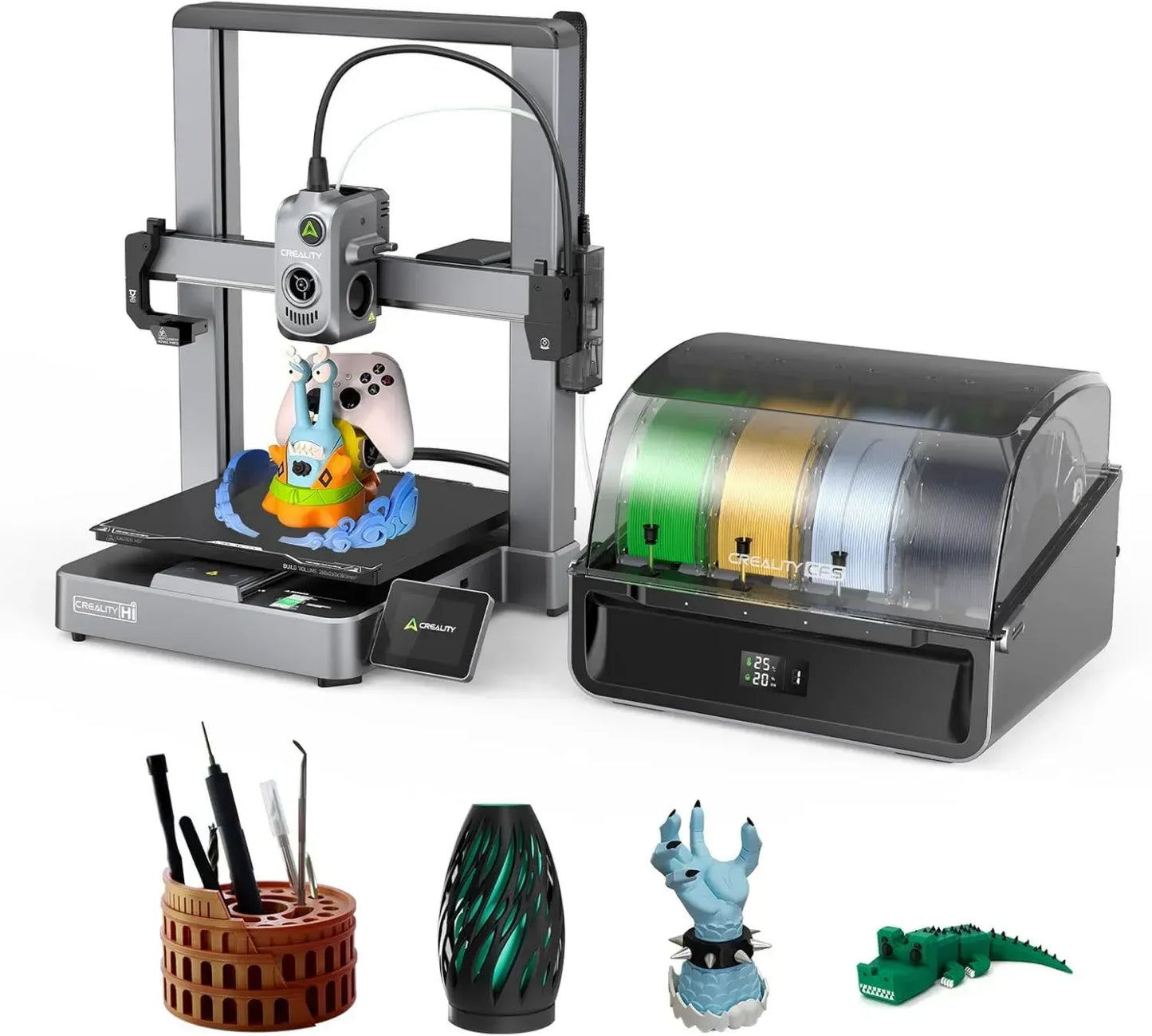 Creality Hi Combo Imprimante 3D Multicolore, Vitesse Max 500mm/s, Intégrée Caméra et Capteur, Volume 260×260×300mm