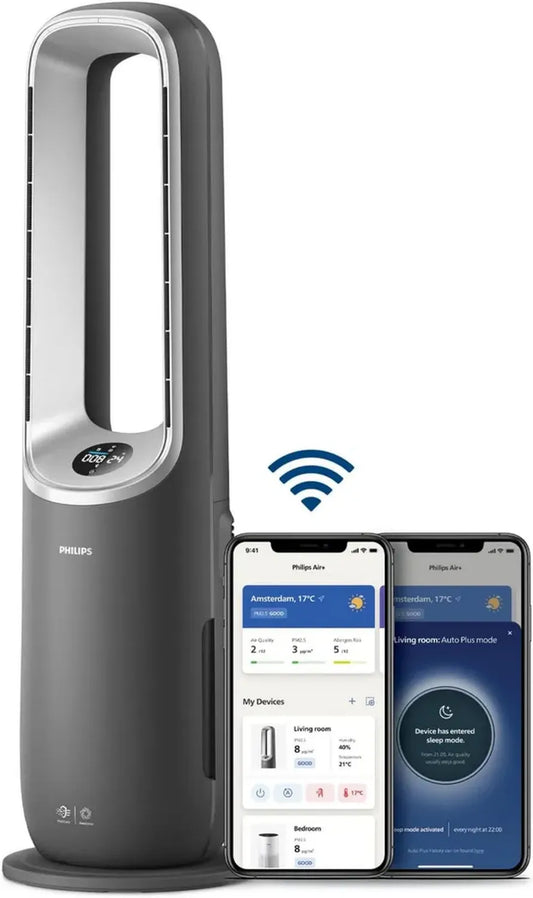 Philips Air Performer Purificateur Multifonction 3-en-1 avec Filtre HEPA, Chauffage et Ventilateur, Nettoie Jusqu'à 70m²