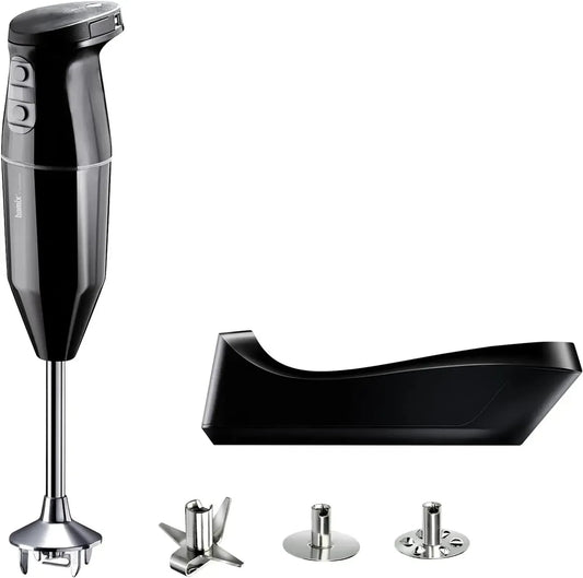 Mixeur Plongeant Sans Fil Bamix avec Station de Charge, Accessoires Divers, 250W, Noir, Fabriqué en Suisse