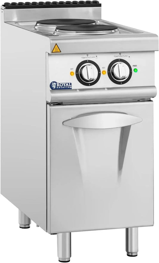 Cuisinière Électrique Professionnelle 2 Plaques 5,2 kW avec Armoire Intégrée