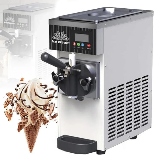 Machine à glace à l'italienne 750W avec écran LCD, pour restaurants et bars à snacks, capacité 4-8 kg/h