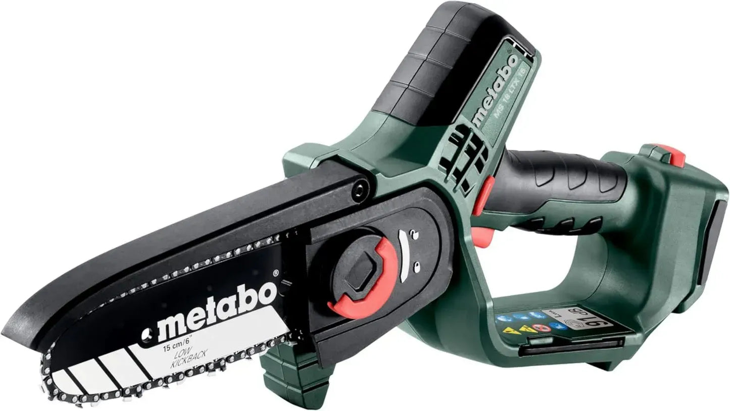 Metabo Scie à Arbustes Sans Fil 18V LTX - Lame 15 cm, Haute Vitesse, Léger & Maniable, Incl. metaBOX