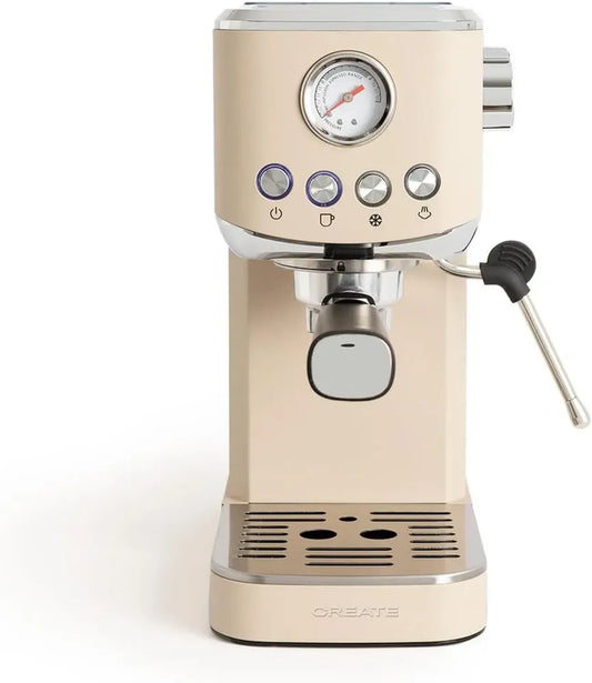Machine à Expresso Compacte 20 Bars, Semiautomatique avec Café Froid et Buse Vapeur, Réservoir 1,2L, Compatibilité Café Moulu et Dosettes ESE