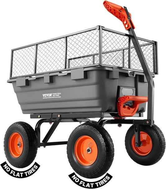 Chariot de Jardin Inclinable 544 kg VEVOR avec Benne Basculante et Roues Increvables