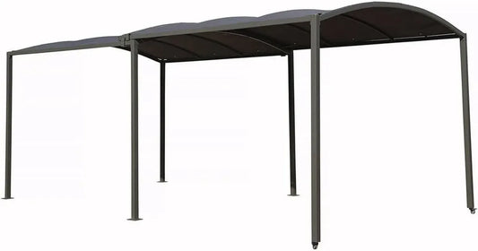 Abri de Voiture Métallique Extensible Mathis - 303/566 x 295 x 240 cm - Couleur Grise