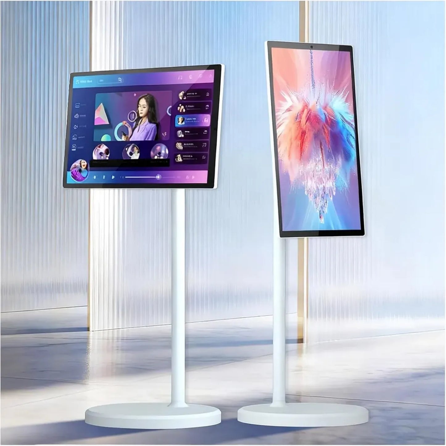TV Portable Intelligente Full HD 1080p/4K Android, Écran Tactile Pivotant, 21,5 à 32 Pouces, 4+64 Go/8+128 Go