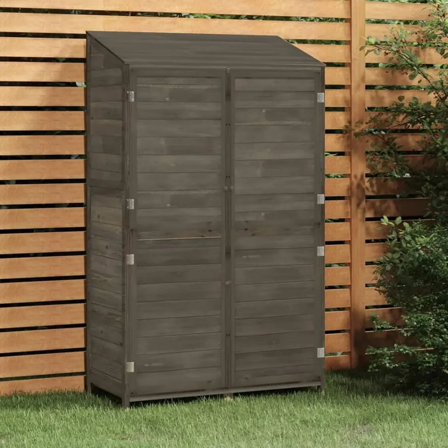 Abri de jardin en sapin massif anthracite 102x52x174,5 cm, idéal pour parcelles extérieures