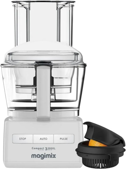 Robot culinaire multifonction Magimix 3200, 2.6L avec presse-agrumes et moteur silencieux - Fabriqué en France - Blanc