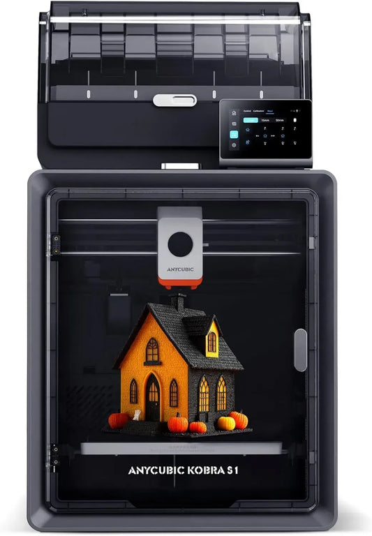 Anycubic Kobra S1 Combo - Imprimante 3D Intelligente Rapide, Impression Multicolore, Système CoreXY Fermé, Volume 250x250x250 mm