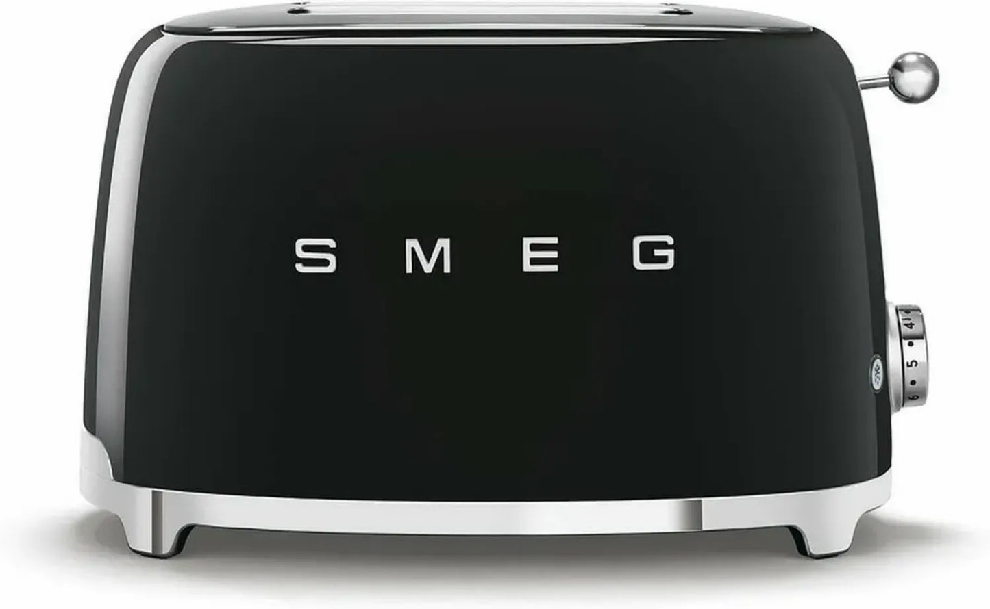 Smeg Grille-pain 2 Tranches Noir, TSF01BLEU, 950W, 6 Niveaux de Brunissage, Fonctions Réchauffage et Décongélation, Bagel, Éjection Automatique, Ramasse-Miettes