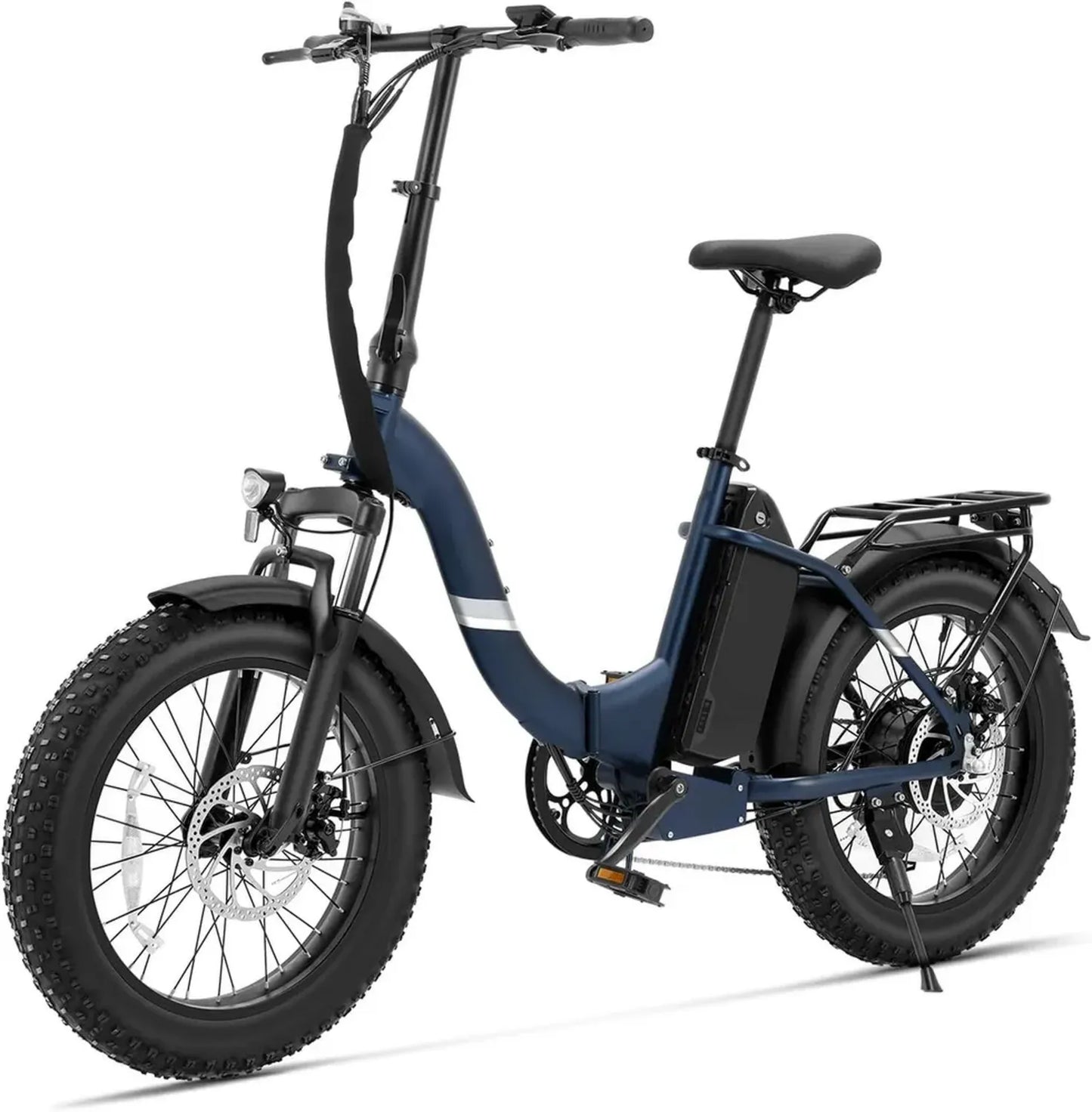Vélo Électrique Pliable Tout-Terrain 20' Fat Bike, Autonomie 150 km, Batterie Amovible, Moteur 250W, 7 Vitesses