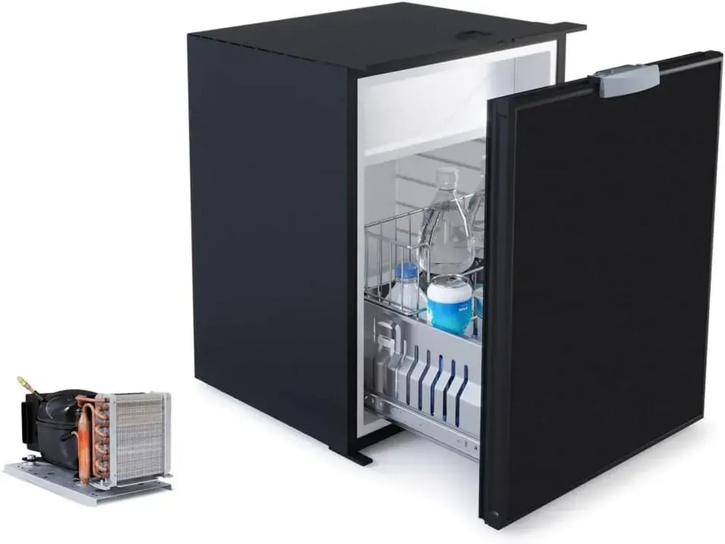 Réfrigérateur Vitrifrigo C75DW Airlock Noir pour Camping-Car et Bateau