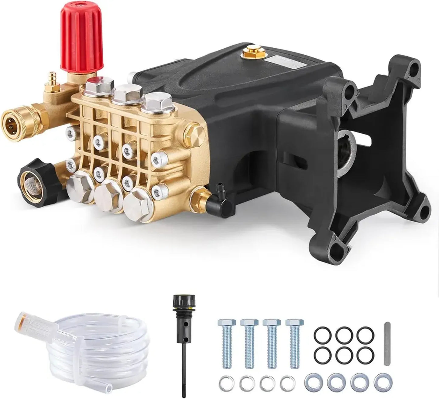 Pompe de Nettoyage Haute Pression VEVOR 4000 PSI 4,0 GPM - Piston Triplex Horizontal Ø25,4mm - Kit de Remplacement avec Accessoires